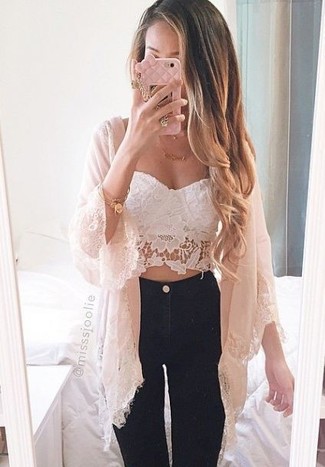 Ruby Crocheted Lace Crop Top