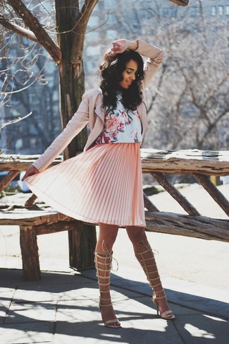 Pink Floral Swing Dress Outfits: 