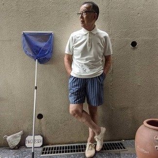 White Polo Casual Outfits For Men After 60: 