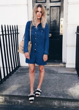 Navy Denim Playsuit Outfits: 