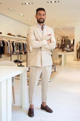 Modern Fit Travel Tailoring Linen Cashmere Wool Suit
