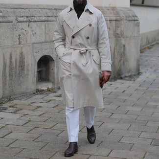 Brit Camel Cotton Double Breasted Selbourne Trench Coat