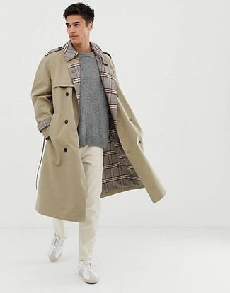 Belted Techno Cotton Blend Trench Coat