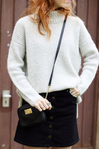 Rolled Neck Ribbed Sweater