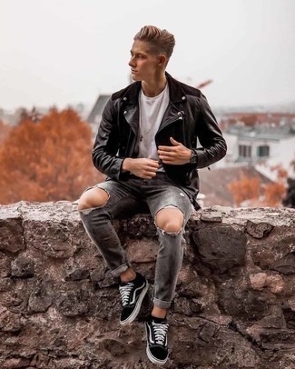 How to Style Leather Jackets With T-Shirts? Mens Outfit Ideas