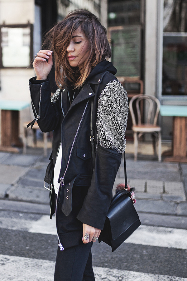 Monogram Printed Leather Biker Jacket