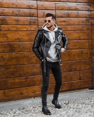Black Leather Jacket with Black Pants Outfits For Men (500+ ideas ...