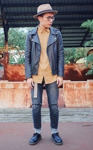 Slim Fit Leather Biker Jacket