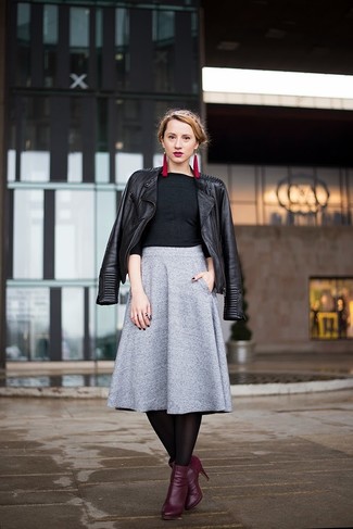 How to Wear  a Grey Pleated Midi  Skirt 16 looks Women s 
