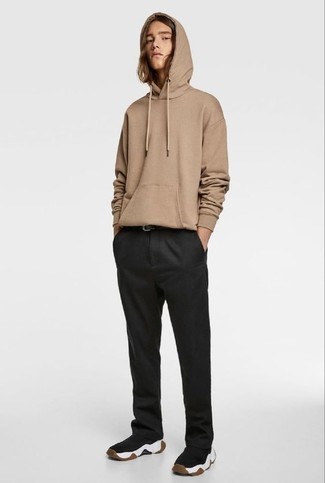 Tan Hoodie Warm Weather Outfits For Men: 