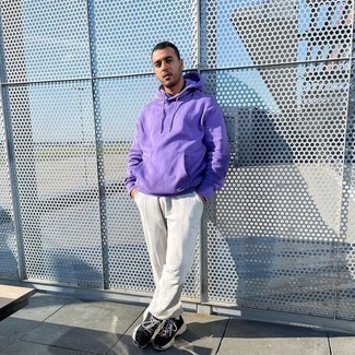 Violet Hoodie Outfits For Men: 