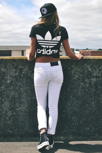 Black and White Print Cap Summer Outfits For Women: 