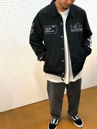Black Harajuku Coach Jacket