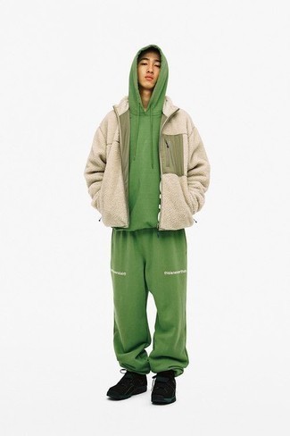Green Track Suit Outfits For Men: 