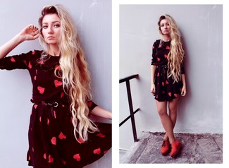 Black Print Skater Dress Outfits: 