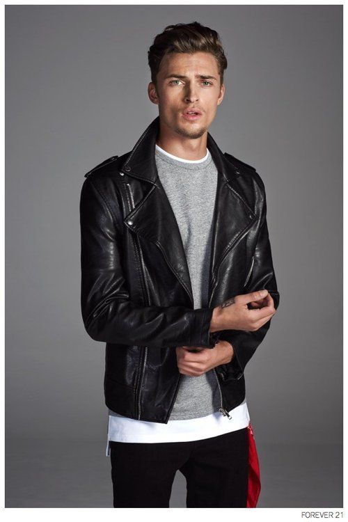 Leather Jacket White T Shirt vEIXSB