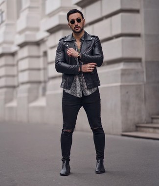 Alexander Ueen Quilted Leather Biker Jacket