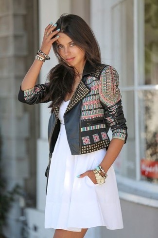 Sparkle And Mesh Bomber Jacket