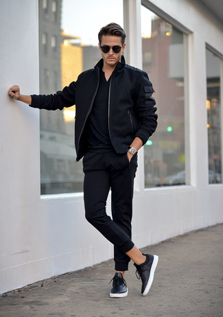 all black polo jacket