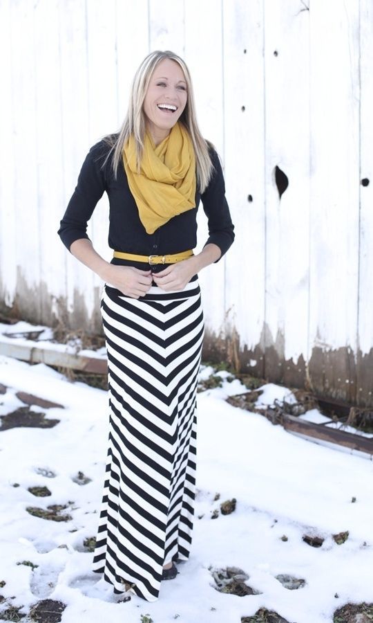 mustard black and white outfit