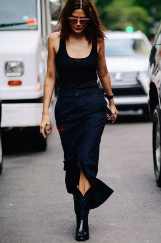 Black Tank Fall Outfits For Women: 