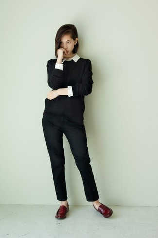 https://cdn.lookastic.com/looks/black-crew-neck-sweater-white-dress-shirt-black-jeans-burgundy-loafers-large-11169.jpg