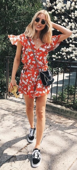 Red Floral Jumpsuit Outfits: 