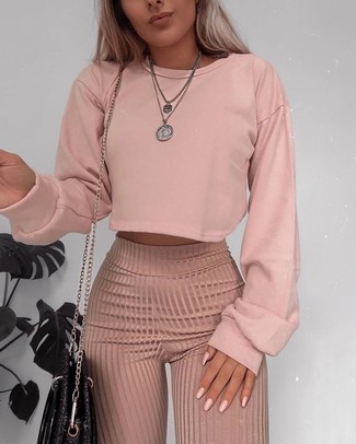 Pink Sweatshirt Outfits For Women: 