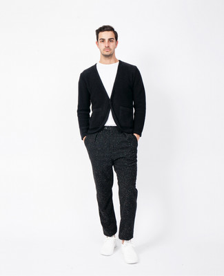 Black Wool Dress Pants Outfits For Men: 