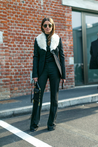 Black Flare Pants Outfits: 