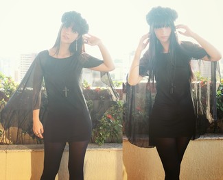 Black Chiffon Casual Dress Outfits: 