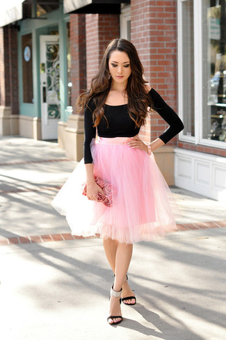 Pink Tulle Full Skirt Outfits: 