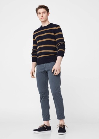 Block Stripe Classic Fit Sweater