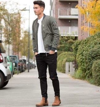 Beige Suede Chelsea Boots Outfits For Men In Their Teens: 