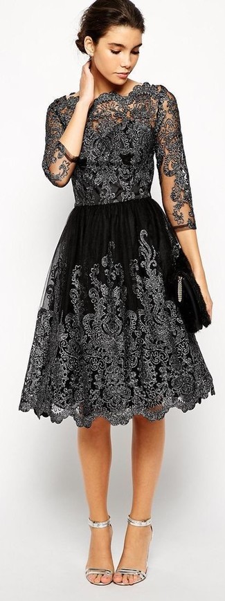 Lace Fit Flare Dress