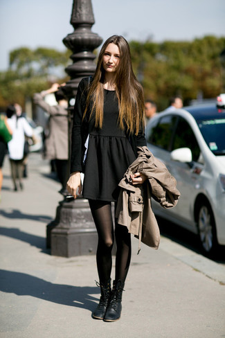 Black Skater Dress Outfits: 
