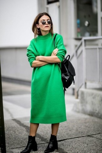 Green Sweater Dress Outfits: 