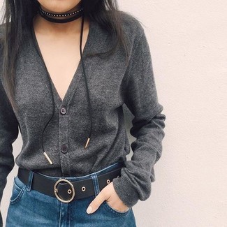 Charcoal Cardigan Outfits For Women: 