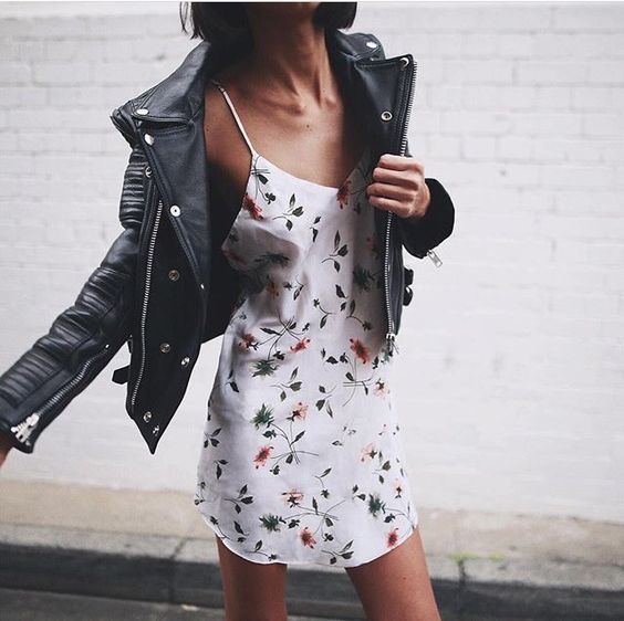 White floral leather on sale jacket