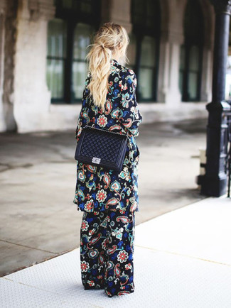 Black Floral Coat Dressy Outfits For Women: 