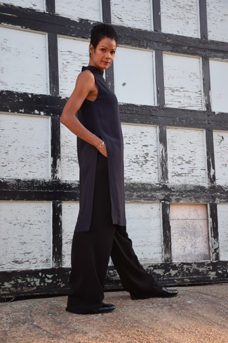Charcoal Silk Tunic Outfits: 