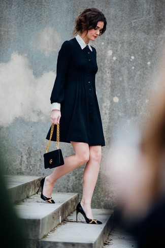 Black and White Shirtdress Outfits: 