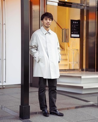 White Raincoat Outfits For Men: 