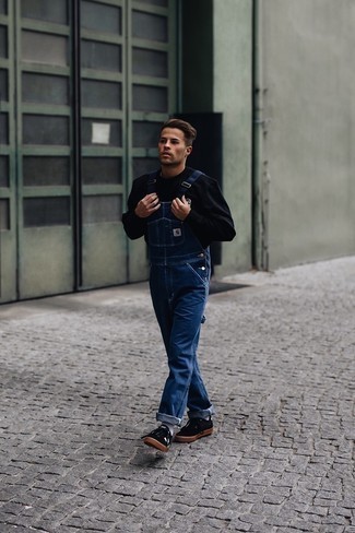 Patched Denim Dungarees