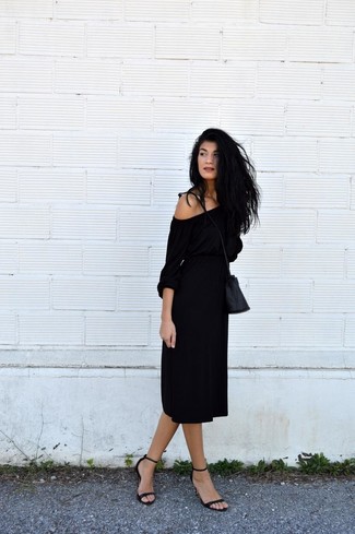 Buckled Suede Maxi Dress
