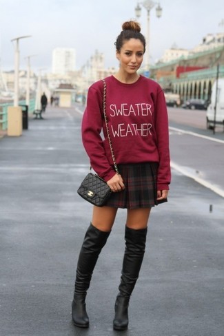 Red Print Sweatshirt Outfits For Women: 