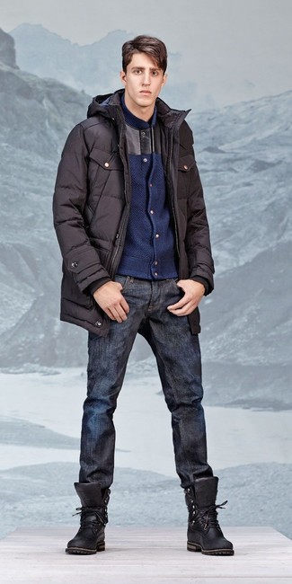 Langford Slim Fit Down Parka With Genuine Coyote