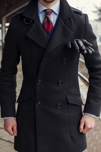 Double Breasted Shawl Collar Peacoat