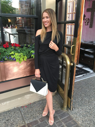 Black Sheath Dress Outfits: If the dress code calls for a refined yet kick-ass ensemble, reach for a black sheath dress. A pair of clear rubber heeled sandals is a wonderful pick to complement your look.