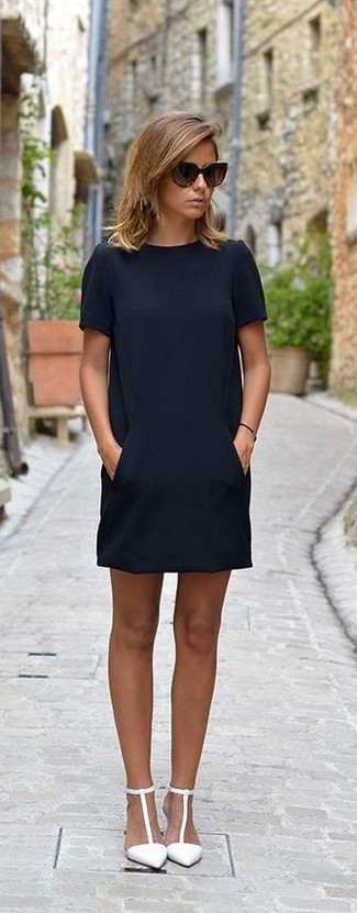 Calvin Klein 34 Sleeve Shift With Zip Pocket Dress, $129 | Zappos |  Lookastic